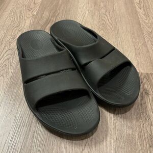 OOFOS OOahh Slide Sandals Men’s‎ 12 Black Slip On Recovery Comfort Support